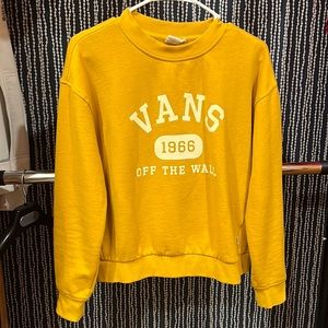 Mustard Yellow Small Vans Cropped Sweatshirt